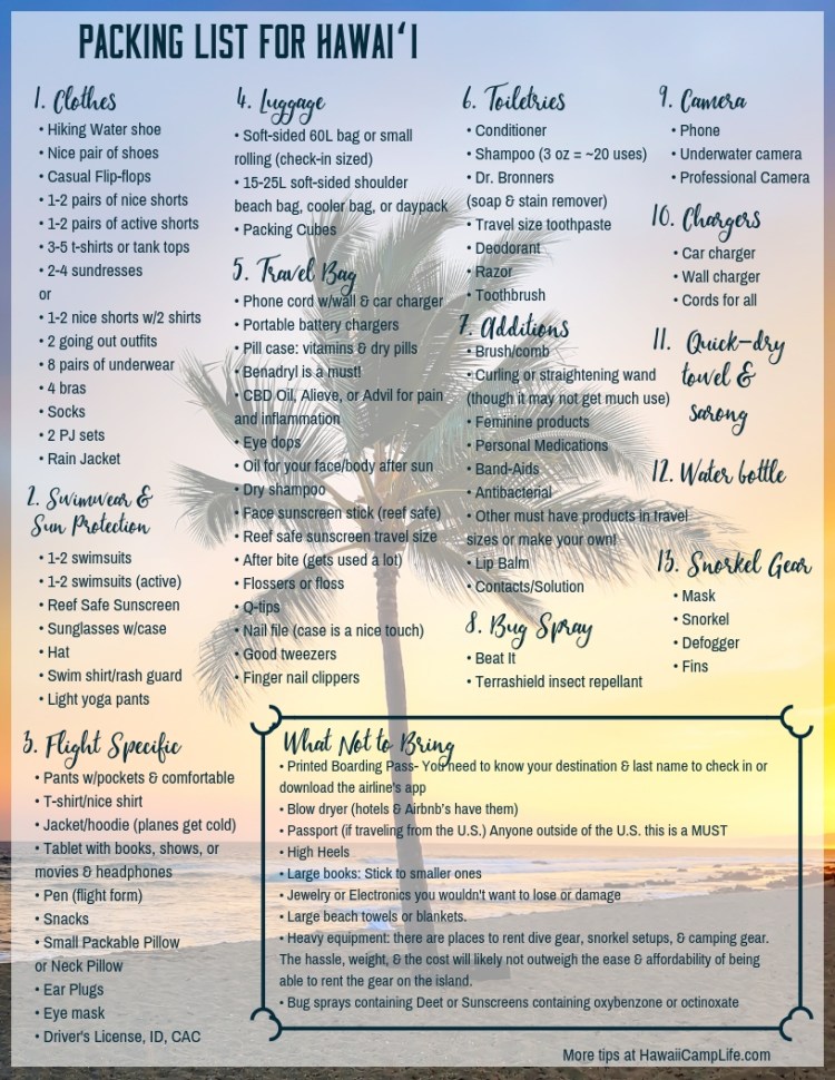 Start making those connections right away by ensuring smooth and safe travels: Packing For Big Island A Comprehensive List HawaiÊ»i Camp Life