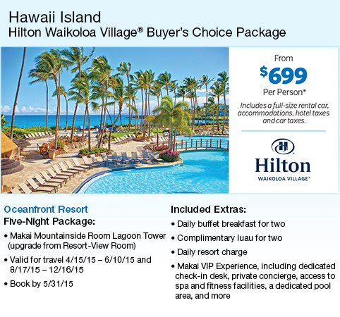 Book your hawaii travel package today. Hawaiian Islands Hilton Waikoloa Village Buyer S Package Costco Weekender